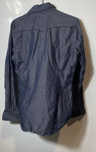 Load image into Gallery viewer, Express Mens Blue Fitted Long Sleeve Collared Dress Shirt Size S 14-14.5