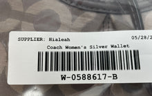Load image into Gallery viewer, Coach Womens Madison Silver Signature Print Op Art Mini Wristlet Wallet