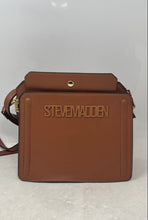 Load image into Gallery viewer, Steve Madden Womens Brown Inner Pocket Adjustable Strap Snap Crossbody Bag
