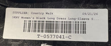 Load image into Gallery viewer, DKNY Womens Black Long Sleeve Collared Self-Tie Button Front Shirt Dress Size 12