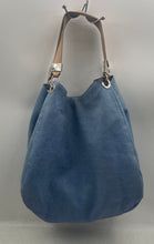 Load image into Gallery viewer, Prune Womens Blue Inner Zip Pocket Double Handle Shoulder Hobo Bag