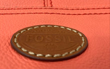 Load image into Gallery viewer, Fossil Womens Brown Orange Adjustable Strap Shoulder Crossbody Handbag
