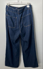 Load image into Gallery viewer, Zara Womens Blue Denim Dark Wash Pockets Button Fly Wide-Leg Jeans Size 4