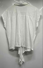 Load image into Gallery viewer, Loft Womens White Cotton Short Sleeve Collared Button Front Blouse Top Size L