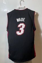 Load image into Gallery viewer, Adidas Boys Black Miami Heat Dwyane Wade #3 Sleeveless V-Neck NBA Jersey Size L