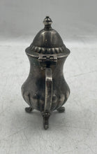 Load image into Gallery viewer, Vintage Silverplated Footed Miniature Victorian Teapot With Handle & Lid