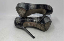 Load image into Gallery viewer, Sergio Rossi Womens Gray Black Animal Print Stiletto Platform Heels Size 36