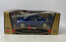 Load image into Gallery viewer, Burago Volkswagen New Beetle 1:18 Collection 1998 Blue Diecast Car