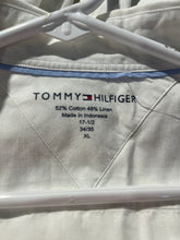 Load image into Gallery viewer, Tommy Hilfiger Mens White Long Sleeve Collared Dress Shirt Size XL 17.5