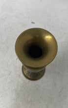 Load image into Gallery viewer, Gold Tone Floral Etched Collectible Decorative Tabletop Brass Designed Vase