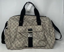 Load image into Gallery viewer, Authentic Lauren Ralph Lauren Womens Gray Black Monogram Print Travel Duffle Bag