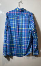 Load image into Gallery viewer, Vineyard Vines Mens Blue Plaid Long Sleeve Slim Fit Whale Button-Up Shirt Size M