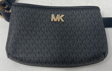 Load image into Gallery viewer, Michael Kors Womens Black Gray Signature Print Adjustable Strap Zip Top Belt Bag