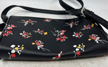 Load image into Gallery viewer, Kenneth Cole Reaction Womens Black With Floral Print Zipper Crossbody Bag
