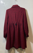 Load image into Gallery viewer, Forever Twenty One Womens Red Black Houndstooth Long Sleeve Pea Coat Size Large