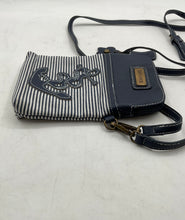 Load image into Gallery viewer, InOne Womens Blue Striped Detachable Strap Charm Cell Phone Crossbody Bag