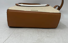 Load image into Gallery viewer, Aldo Womens Brown Ivory Snakeskin Design Wicker Straw Top Handle Satchel Purse