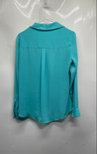 Load image into Gallery viewer, Express Womens Portofino Turquoise Long Sleeve Two Pocket Button-Up Shirt Size S