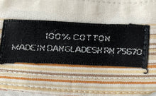 Load image into Gallery viewer, Michael Brandon Mens Brown White Striped Long Sleeve Dress Shirt Size L
