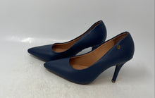Load image into Gallery viewer, Vizzano Womens Blue Leather Pointed Toe Slip-On High Stiletto Pump Heels Size 5