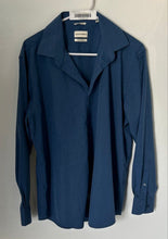 Load image into Gallery viewer, Lucky Brand Mens Blue 4 Way Stretch Slim Fit Collared Dress Shirt Size L 16/16.5