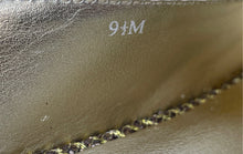 Load image into Gallery viewer, J. Renee Womens Gold Pointed Toe Kitten Slingback Heels Size 9.5M