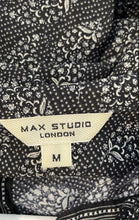 Load image into Gallery viewer, Max Studio Womens Black White Leaf Printed Long Sleeve Button-Up Shirt Size M