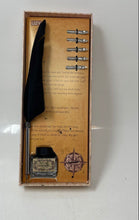 Load image into Gallery viewer, Uzy Art Collectibles Feather Pen Quill Writing Set Map Box With Accessories