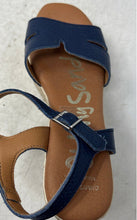 Load image into Gallery viewer, Oh! My Sandals Womens Madrid Blue Leather Wedge Heel Espadrille Sandals EUR 37