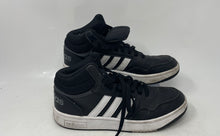 Load image into Gallery viewer, Adidas Unisex Kids Hoops Mid GW0402 Black White Lace-Up Sneaker Shoes Size 5.5