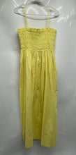 Load image into Gallery viewer, Zara Womens Yellow Cotton Sleeveless Smocked Pullover Maxi Dress Size L