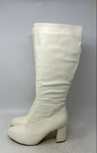 Load image into Gallery viewer, Unbranded Womens White Side-Zip Block Heel Knee-High Riding Boots Size EUR 39