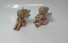 Load image into Gallery viewer, Cosmos Gifts Glossy Finish Fine Porcelain Sitting Ballerina Fairy Figurine 2 Pcs
