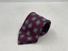 Load image into Gallery viewer, Christian Dior Mens Burgundy Printed Silk Adjustable Pointed Tie One Size
