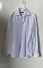 Load image into Gallery viewer, Hugo Boss Mens White Check Long Sleeve Spread Collar Dress Shirt Size 17