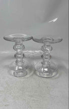 Load image into Gallery viewer, Clear Crystal Glossy Finish Home Decorative Candle Holder Set Of 2 Pcs