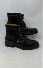 Load image into Gallery viewer, Marc Nolan Womens Ms. Belmont Black Patent Leather Wingtip Combat Boots Size 9