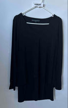 Load image into Gallery viewer, White House Black Market Womens Black Long Sleeve Layered Tunic Blouse Top Sz M