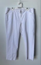 Load image into Gallery viewer, New York & Company Womens White Stretch Flat Front Cropped Pants Size 8