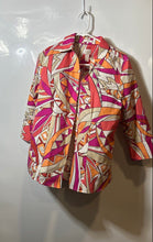 Load image into Gallery viewer, Chico's Womens Multicolor Abstract Print Cotton 3/4 Sleeve Button-Up Shirt Sz 0