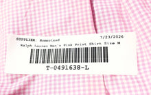 Load image into Gallery viewer, Ralph Lauren Mens Pink Printed Short Sleeve Custom Fit Button-Up Shirt Size M