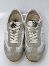 Load image into Gallery viewer, Authentic Tory Burch Womens Hank White Sneakers Shoes Size 7.5M Stained Damaged