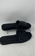 Load image into Gallery viewer, Zara Womens Black Leather Slip-On Open Toe Low Heel Slide Sandals Size 35