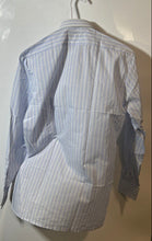 Load image into Gallery viewer, Pierre Cardin Mens Blue Striped Long Sleeve Collared Dress Shirt Sz 38/37 W/Tags