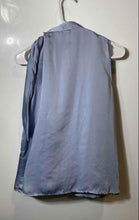 Load image into Gallery viewer, Zara Womens Blue Sleeveless Button Front Draped Blouse Top Size Medium