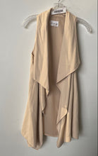 Load image into Gallery viewer, Club Monaco Womens Beige Silk Sleeveless Shawl Collar Cardigan Sweater Size XS