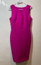 Load image into Gallery viewer, DKNY Womens Pink Sleeveless Split Neck Back-Zip Sheath Dress Size 4