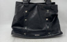 Load image into Gallery viewer, Mickey Womens Black Leather Double Handle Shoulder Handbag With Tag