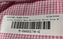 Load image into Gallery viewer, Brooks Brothers Mens White Pink Gingham Cotton Regent Fit Button-Up Shirt Size M