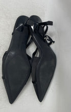 Load image into Gallery viewer, Zara Womens Black Leather Buckle Pointed Toe Slingback Heels Size EUR 41